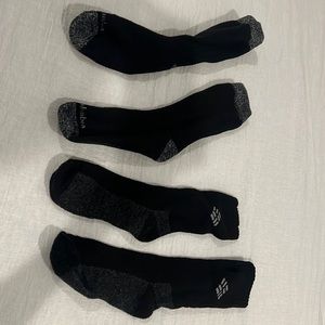 Columbia black/gray socks x2